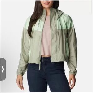 🆕 Women's Columbia Flash Challenger Cropped Windbreaker - Size L NWT